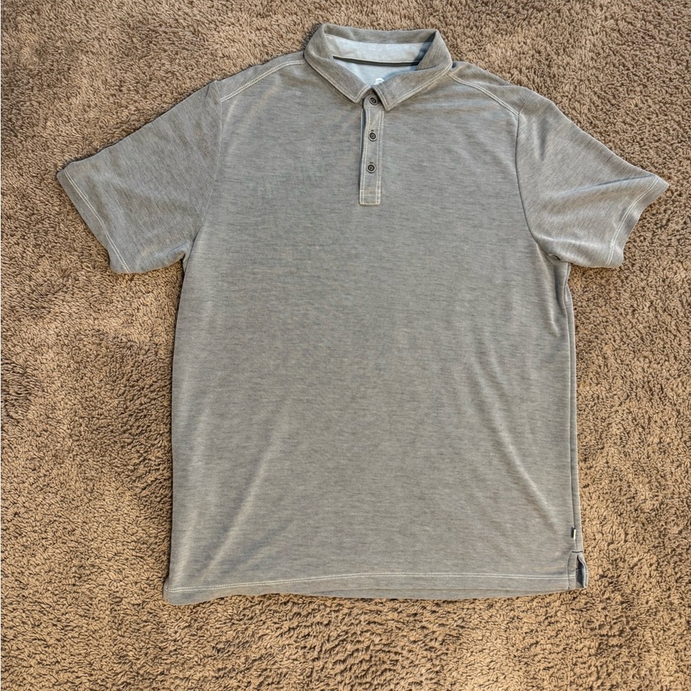 Tommy Bahama Paradiso Cove Polo Shirt Men Large Coal Grey Marlin Logo